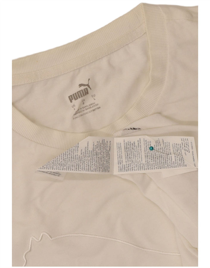 Puma Mens Graphic T-Shirt Top Large White Cotton