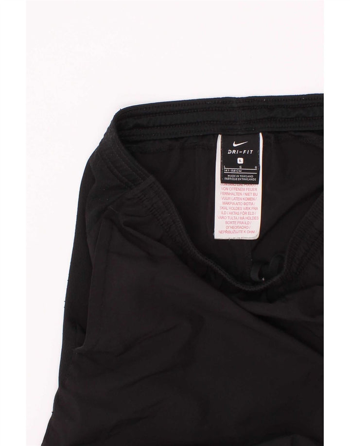 Nike Boys Dri Fit Graphic Sport Shorts 12-13 Years Large Black Polyester