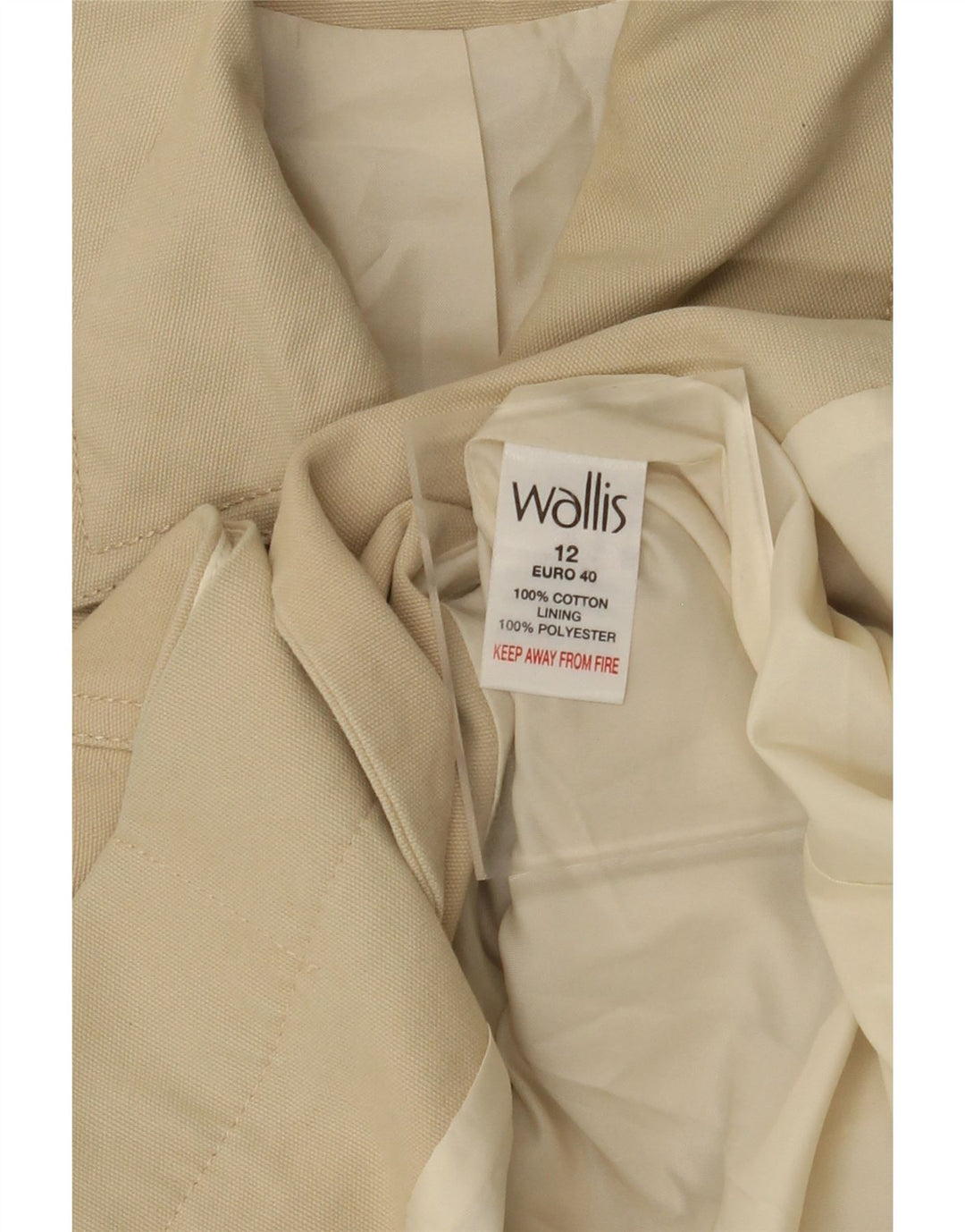 WALLIS Womens Trench Coat UK 12 Medium Beige Cotton
