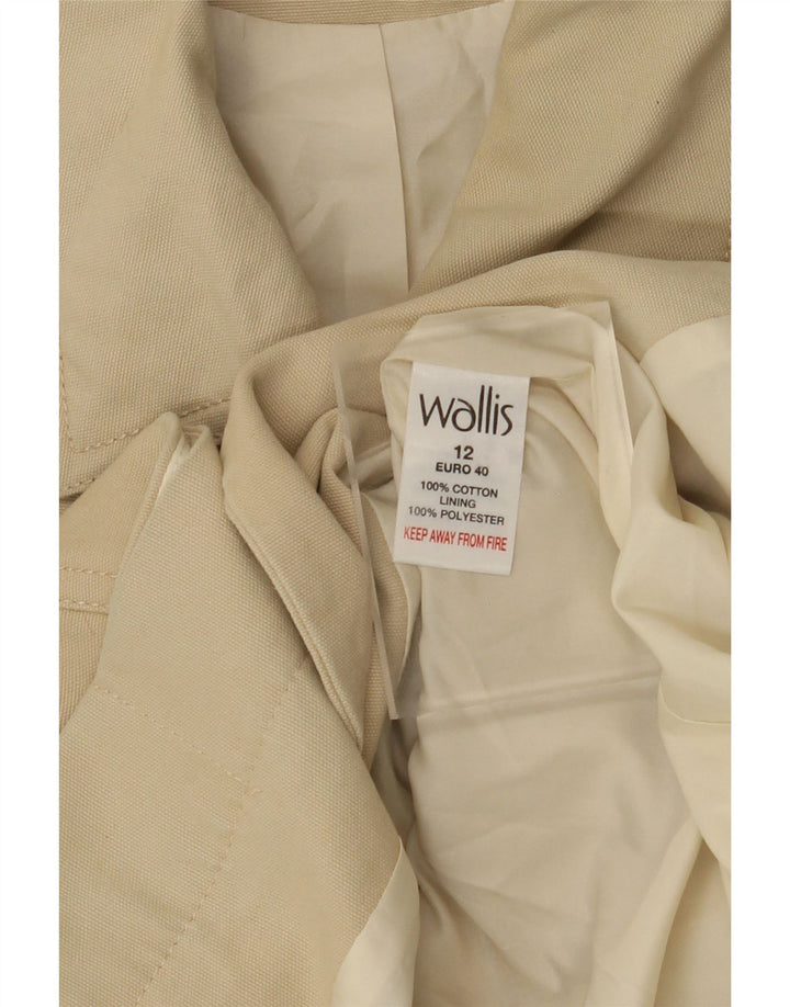 WALLIS Womens Trench Coat UK 12 Medium Beige Cotton