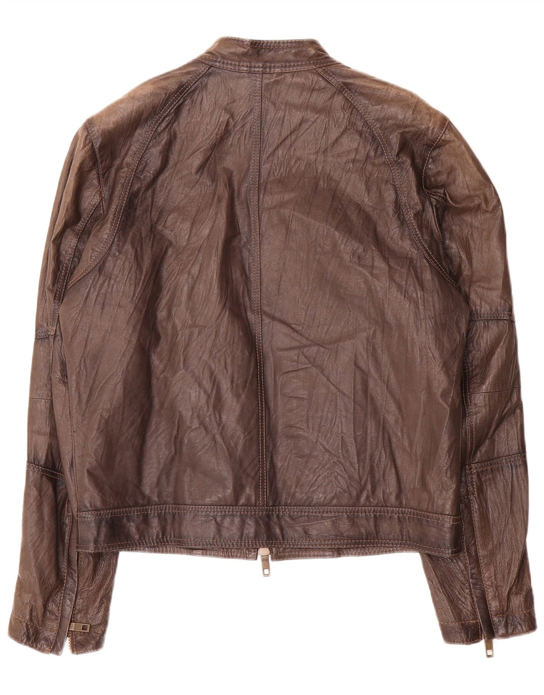 Vintage Mens Leather Jacket IT 48 Medium Brown