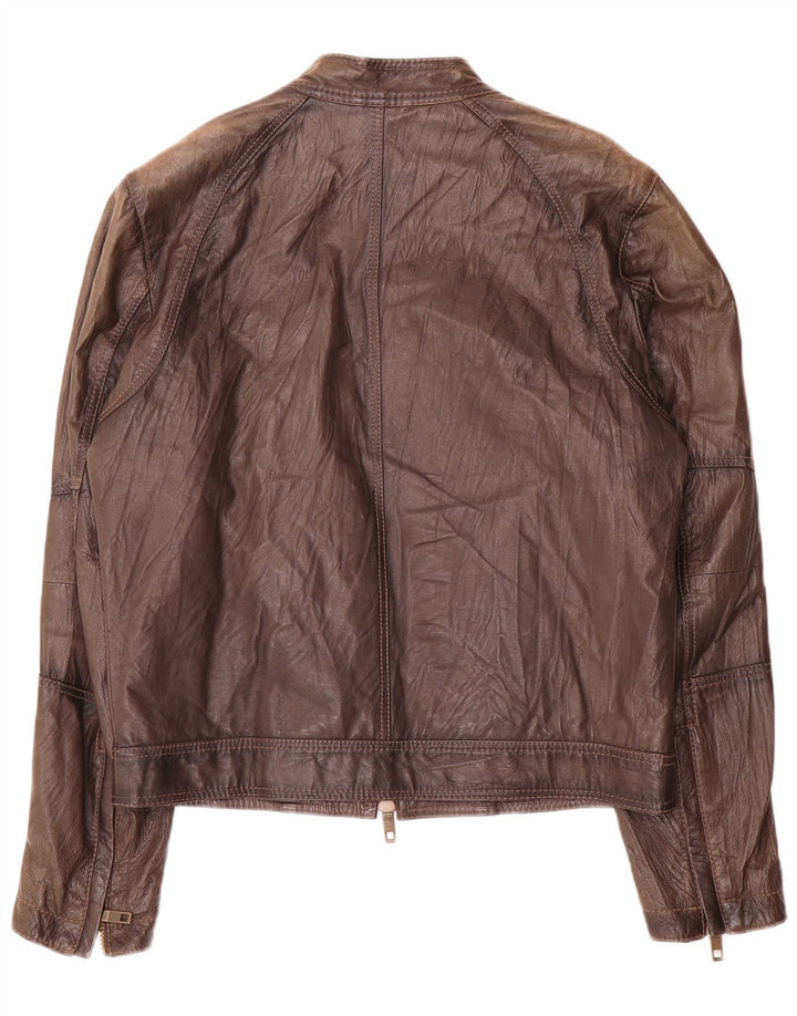 Vintage Mens Leather Jacket IT 48 Medium Brown