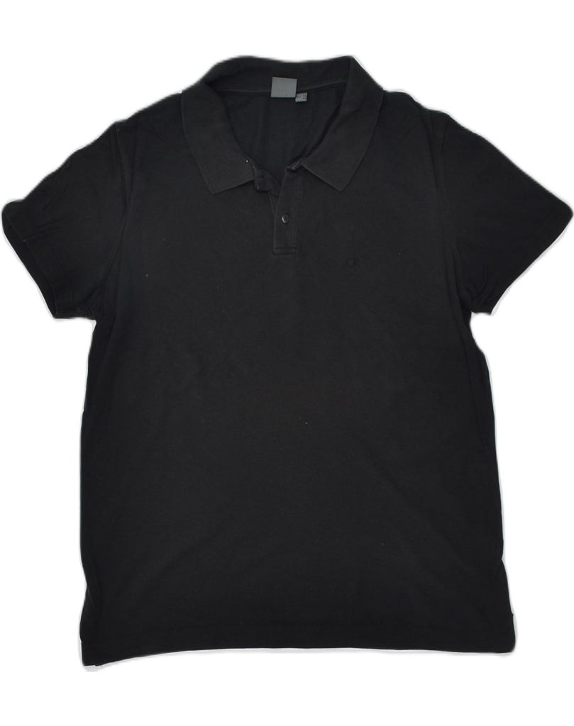 CALVIN KLEIN Mens Polo Shirt IT 50 Medium Black Cotton | Vintage Calvin Klein | Thrift | Second-Hand Calvin Klein | Used Clothing | Messina Hembry 