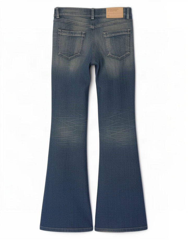 Benetton Womens Flared Jeans W32 L33 Blue