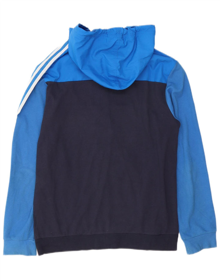 Adidas Mens Graphic Zip Hoodie Sweater Medium Navy Blue Colourblock