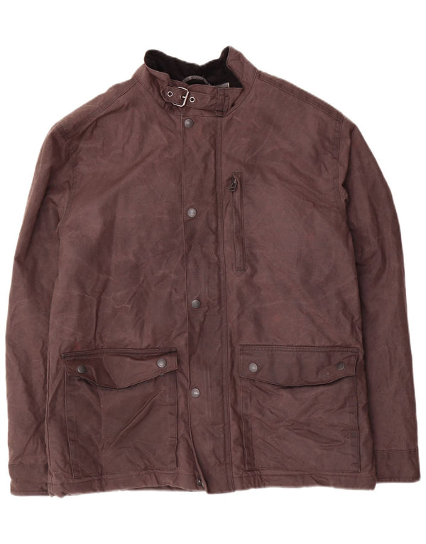 Marks & Spencer Mens Waxed Cotton Jacket UK 38 Medium Brown