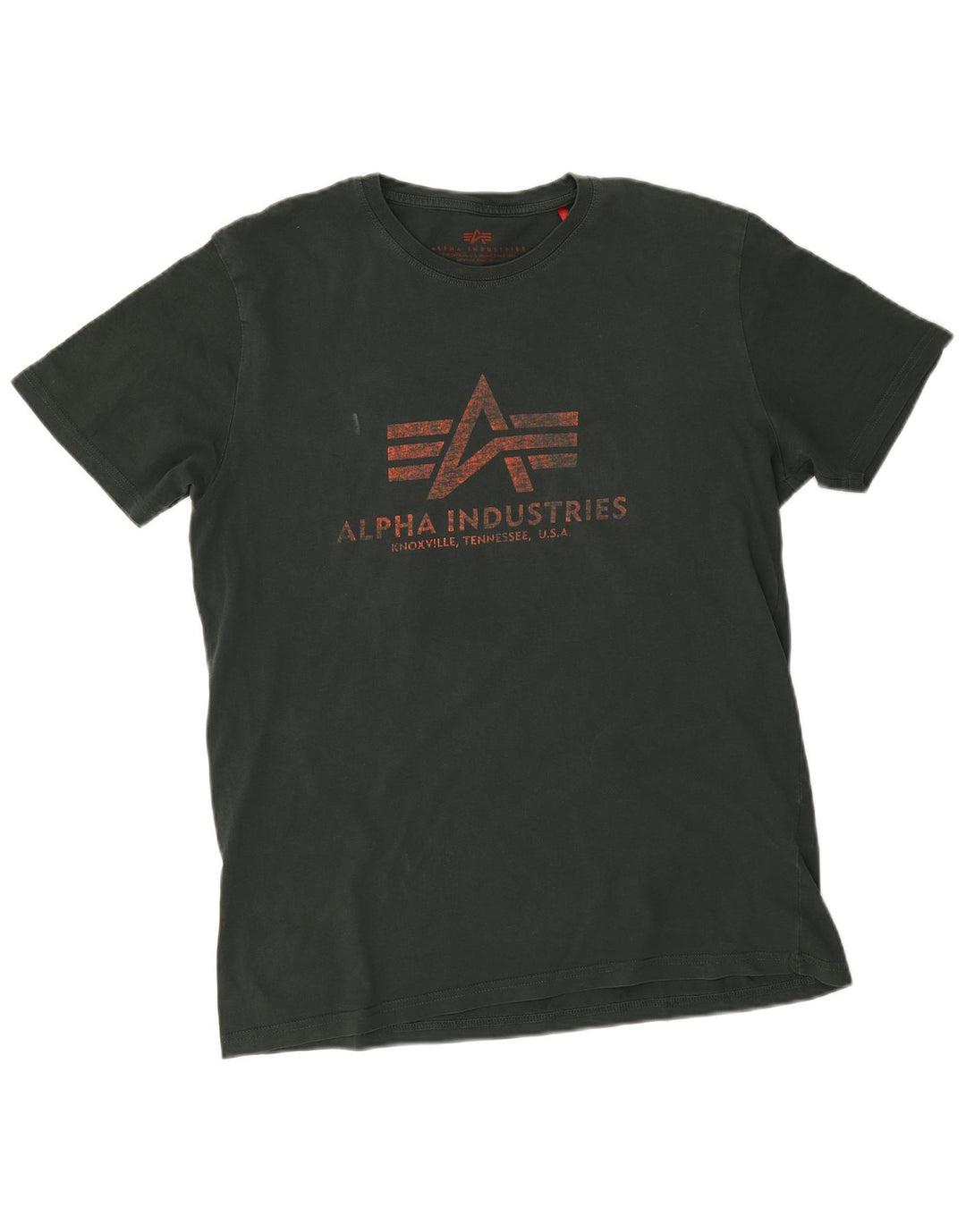 Alpha Industries Mens Graphic T-Shirt Top Large Green Cotton