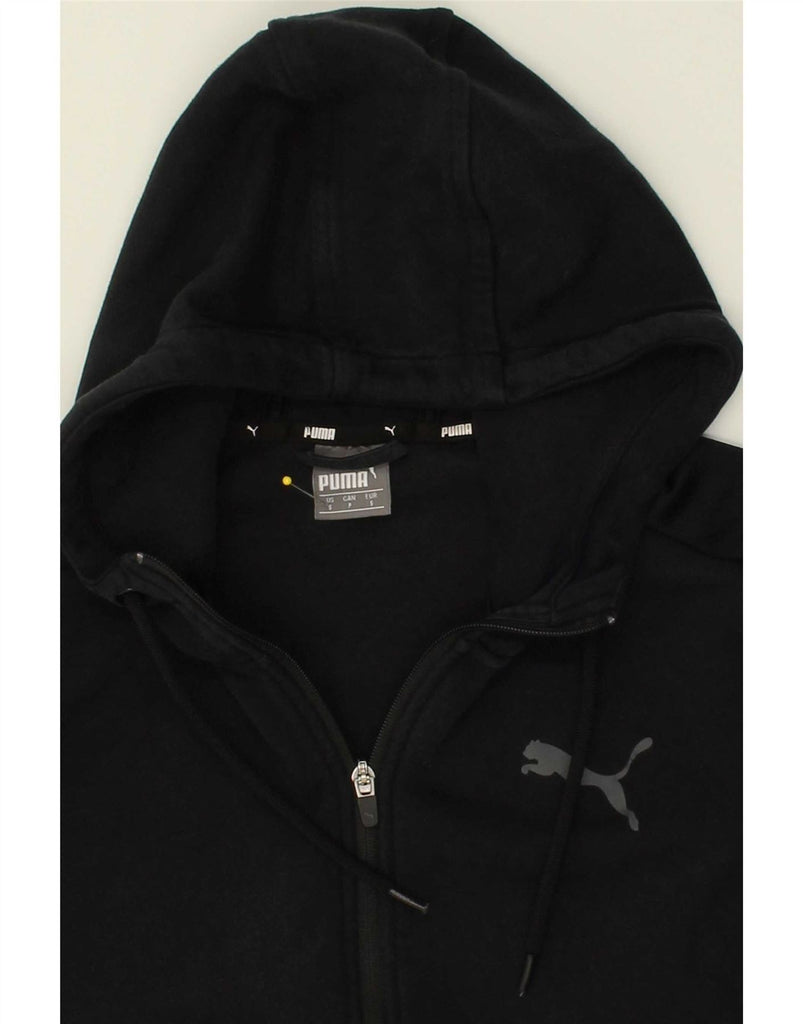 PUMA Womens Zip Hoodie Sweater UK 8 Small Black Cotton Vintage Puma and Second-Hand Puma from Messina Hembry 