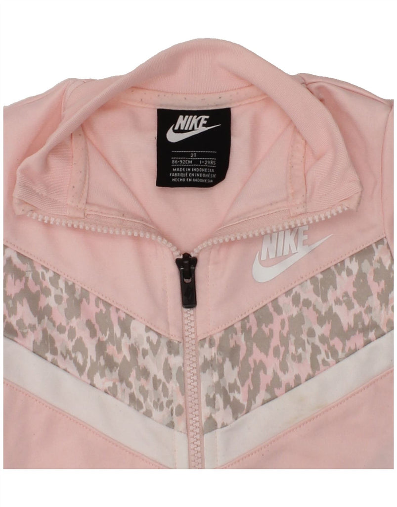 NIKE Baby Girls Tracksuit Top Jacket 18-24 Months Pink Animal Print | Vintage Nike | Thrift | Second-Hand Nike | Used Clothing | Messina Hembry 