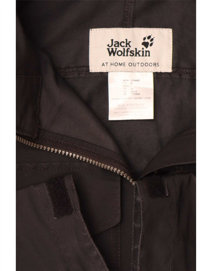 Jack Wolfskin Mens Hooded Rain Jacket UK 36/38 Medium Black Polyester