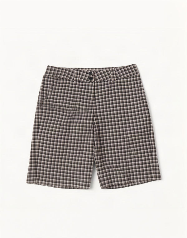Nike Womens Dri Fit Chino Shorts UK 14 Medium W32 Grey Check Polyester