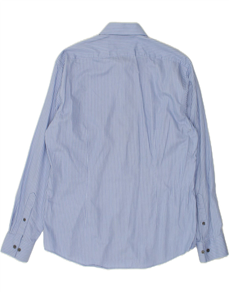 CALVIN KLEIN Mens Slim Fit Shirt Size 16 41 Large Blue Pinstripe Cotton | Vintage Calvin Klein | Thrift | Second-Hand Calvin Klein | Used Clothing | Messina Hembry 