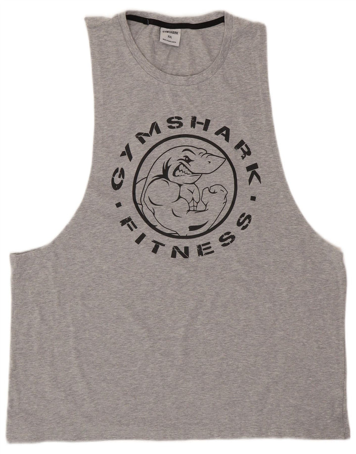GYMSHARK Mens Graphic Vest Top 2XL Grey