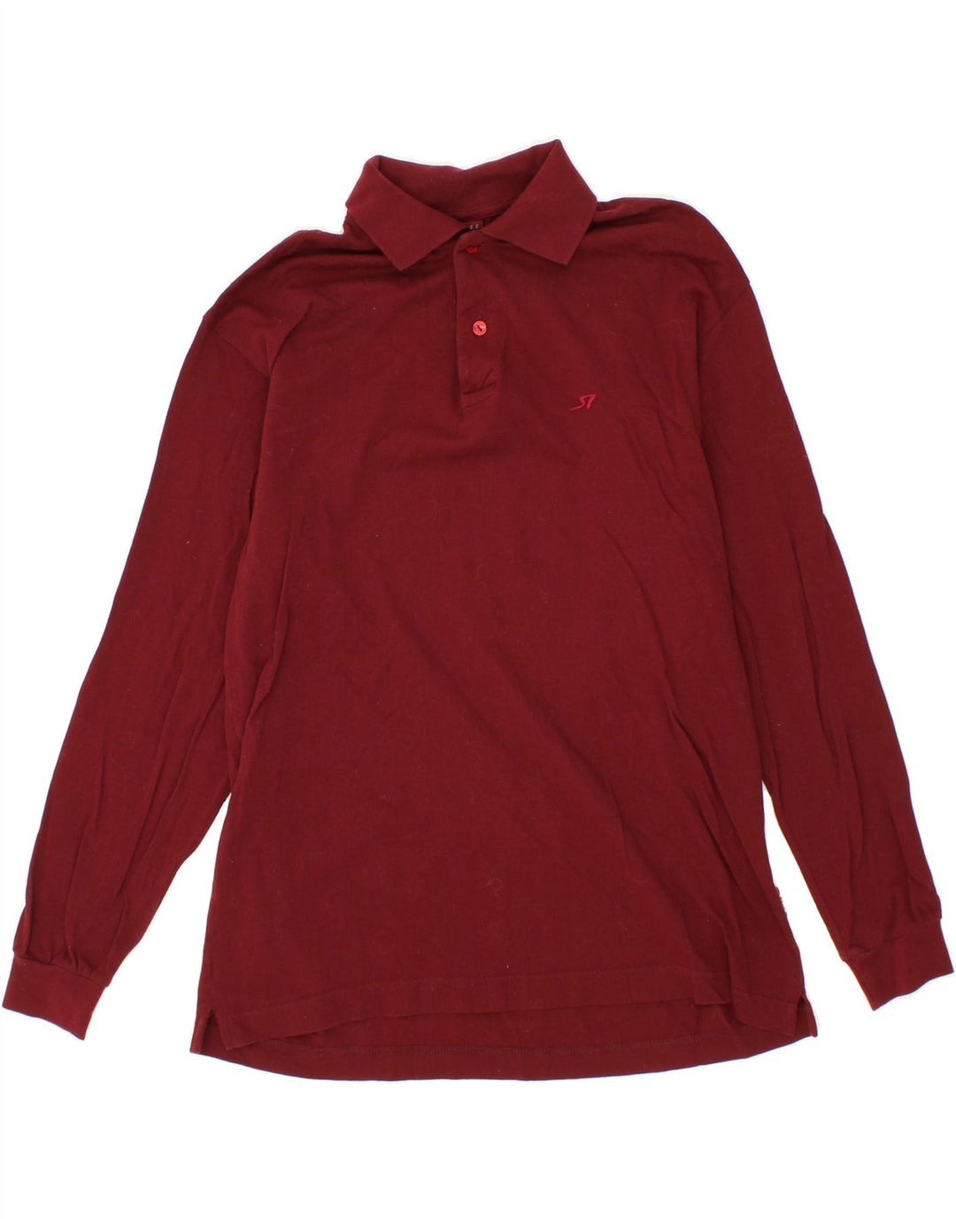 RIFLE Mens Long Sleeve Polo Shirt Medium Burgundy Cotton Vintage Rifle and Second-Hand Rifle from Messina Hembry 