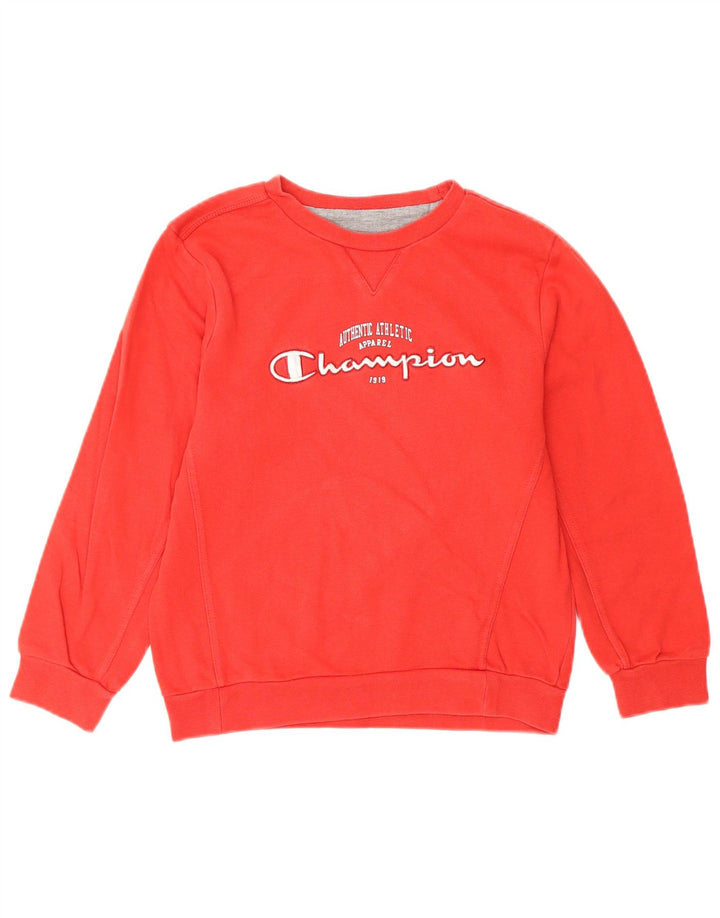 Champion Girls Rochester Graphic Sweatshirt Jumper 7-8 Years Small Red