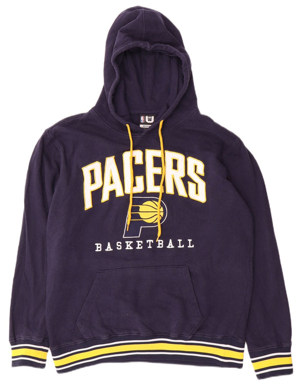 NBA Mens Indiana Pacers Graphic Hoodie Jumper Medium Navy Blue Cotton