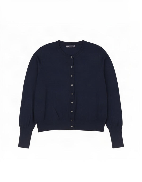 Marks & Spencer Womens Cardigan Sweater UK 18 XL Navy Blue Viscose