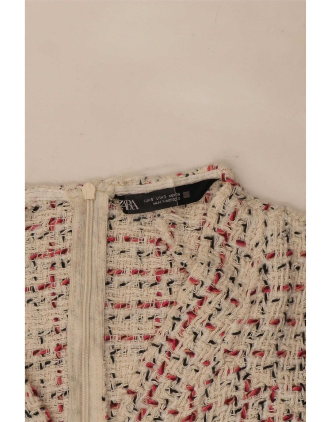 Zara Womens A-Line Dress UK 8 Small Beige Check