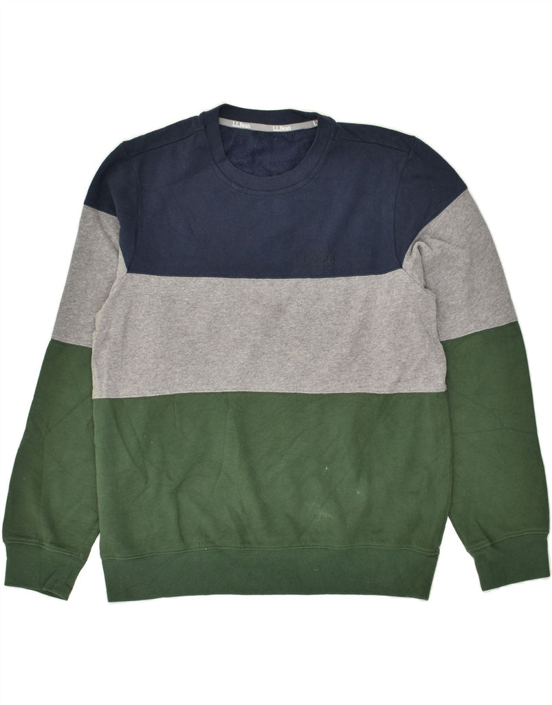 L.L.BEAN Mens Sweatshirt Jumper Medium Multicoloured Colourblock | Vintage L.L.Bean | Thrift | Second-Hand L.L.Bean | Used Clothing | Messina Hembry 