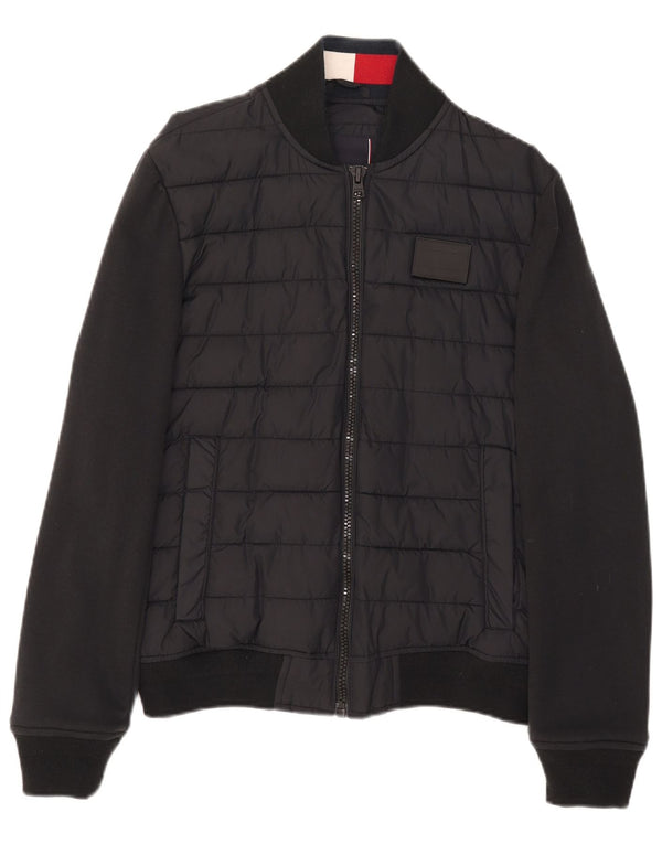Tommy Hilfiger Mens Bomber Padded Jacket UK 36 Small Black