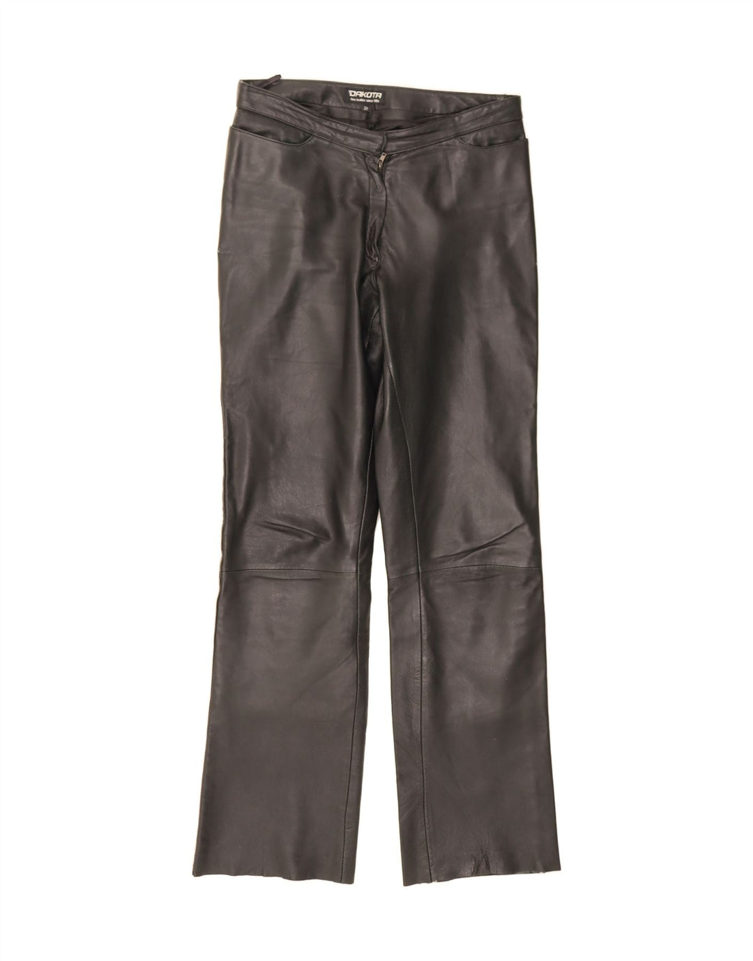DAKOTA Womens Straight Leather Trousers W29 L32 Black Leather Vintage Dakota and Second-Hand Dakota from Messina Hembry 