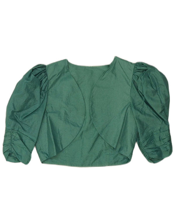 Vintage Womens 3/4 Sleeve Bolero Top UK 10 Small Green