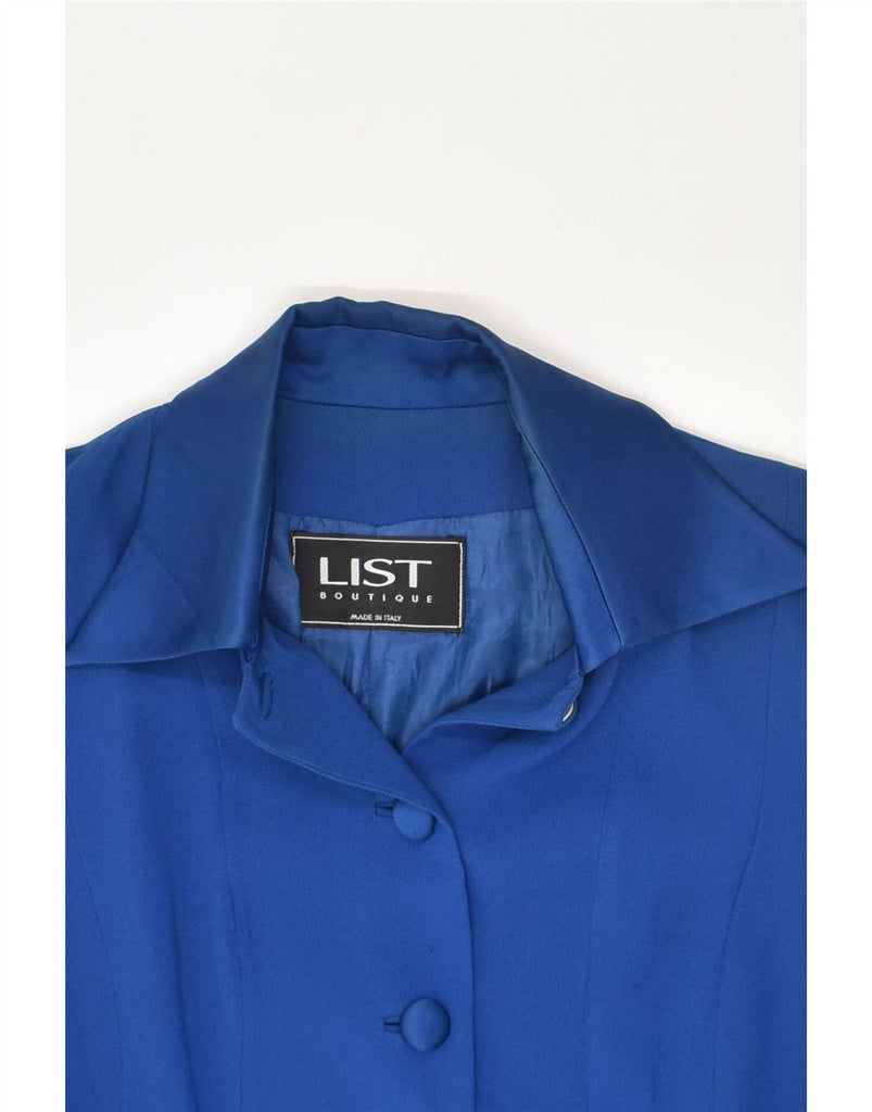 LIST BOUTIQUE Womens 6 Button Blazer Jacket IT 44 Medium Blue Acetate | Vintage List Boutique | Thrift | Second-Hand List Boutique | Used Clothing | Messina Hembry 