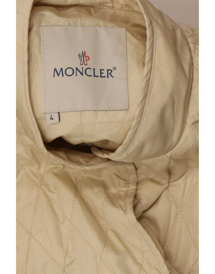 Moncler Womens Quilted Jacket Size 4 XL Beige