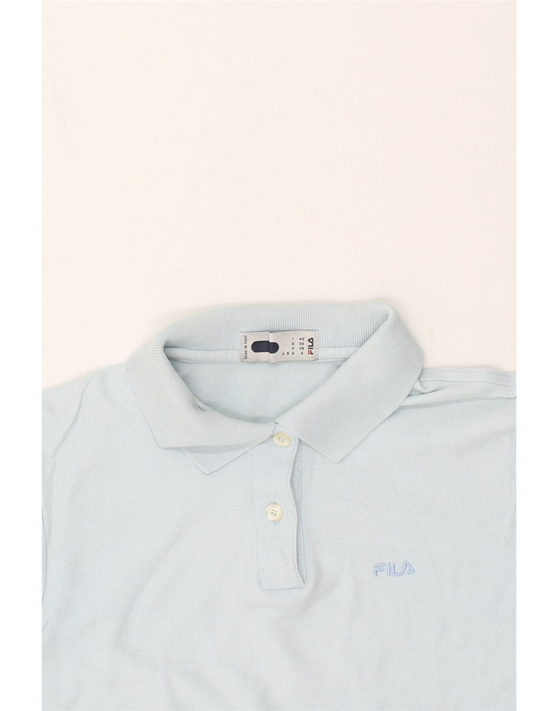 FILA Womens Crop Polo Shirt IT 38 XS Blue | Vintage Fila | Thrift | Second-Hand Fila | Used Clothing | Messina Hembry 