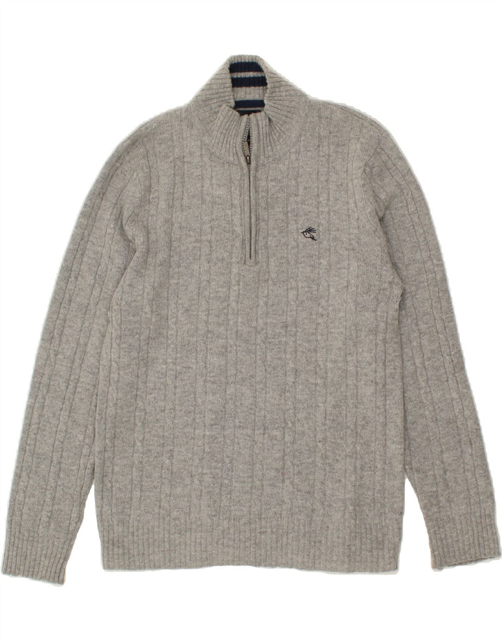 KARTEL Womens Zip Neck Jumper Sweater UK 16 Large Grey Vintage Kartel and Second-Hand Kartel from Messina Hembry 