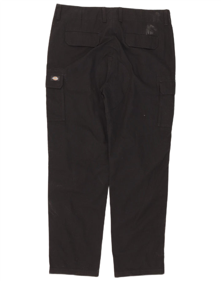 Dickies Mens Straight Cargo Trousers W38 L32 Black Cotton