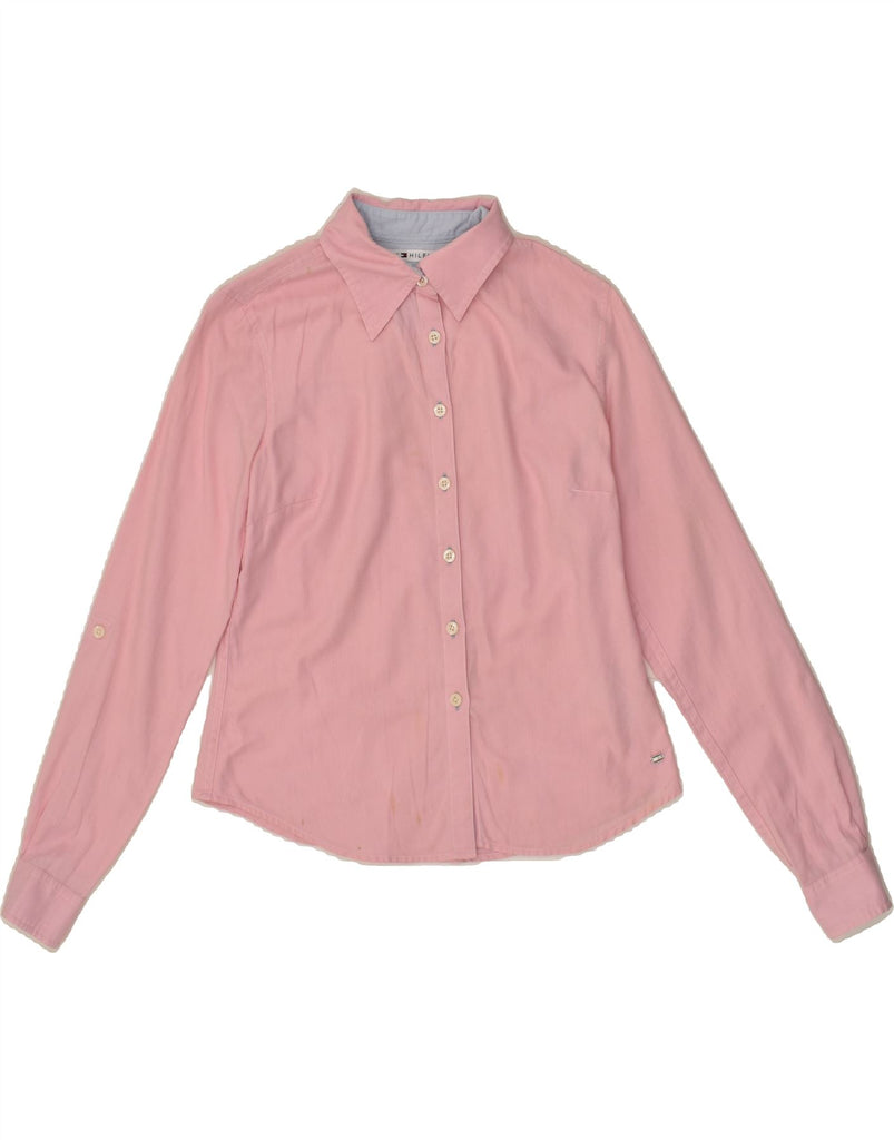 TOMMY HILFIGER Womens Shirt US 4 Small Pink Cotton | Vintage Tommy Hilfiger | Thrift | Second-Hand Tommy Hilfiger | Used Clothing | Messina Hembry 