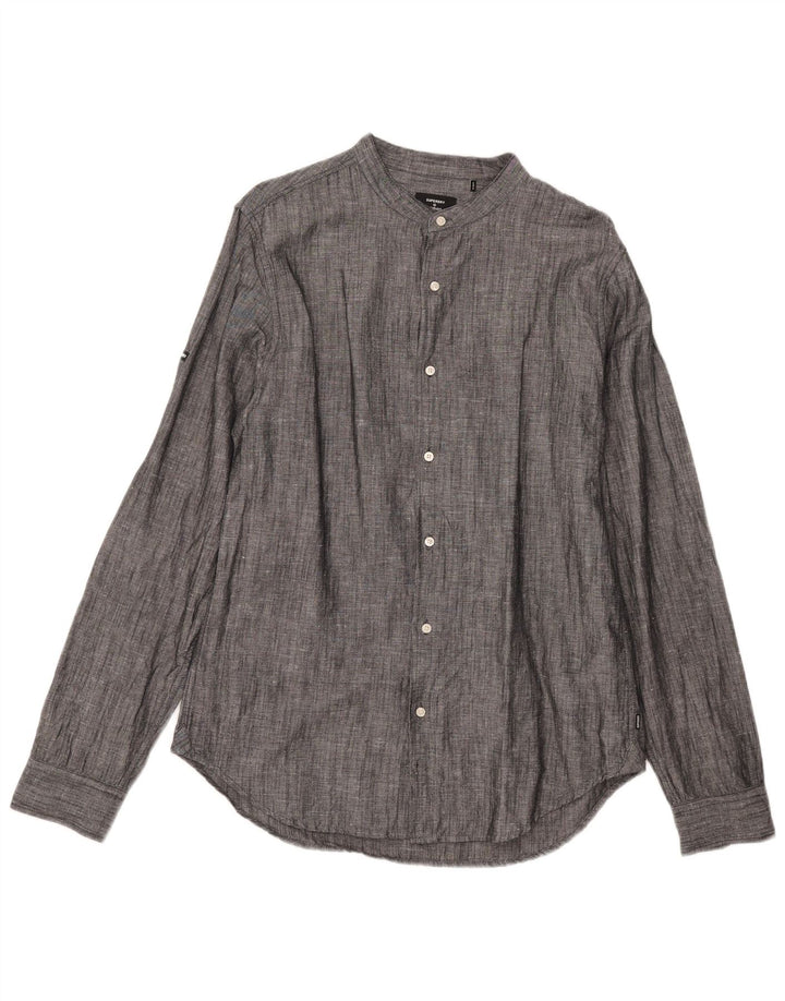 Superdry Mens Shirt Large Grey Linen