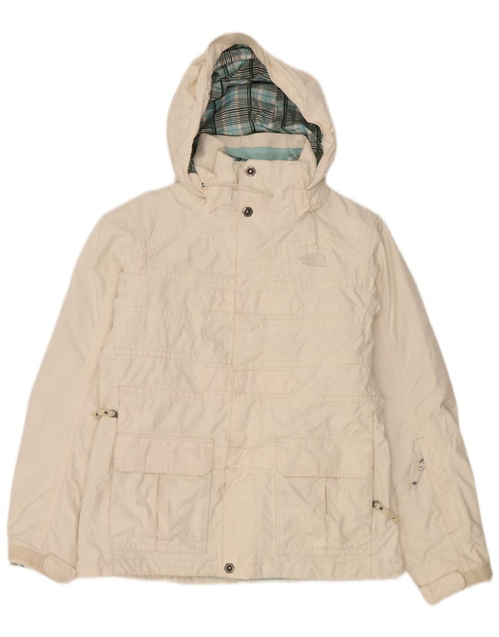 The North Face Womens Hooded Ski Jacket UK 10 Small White Polyester