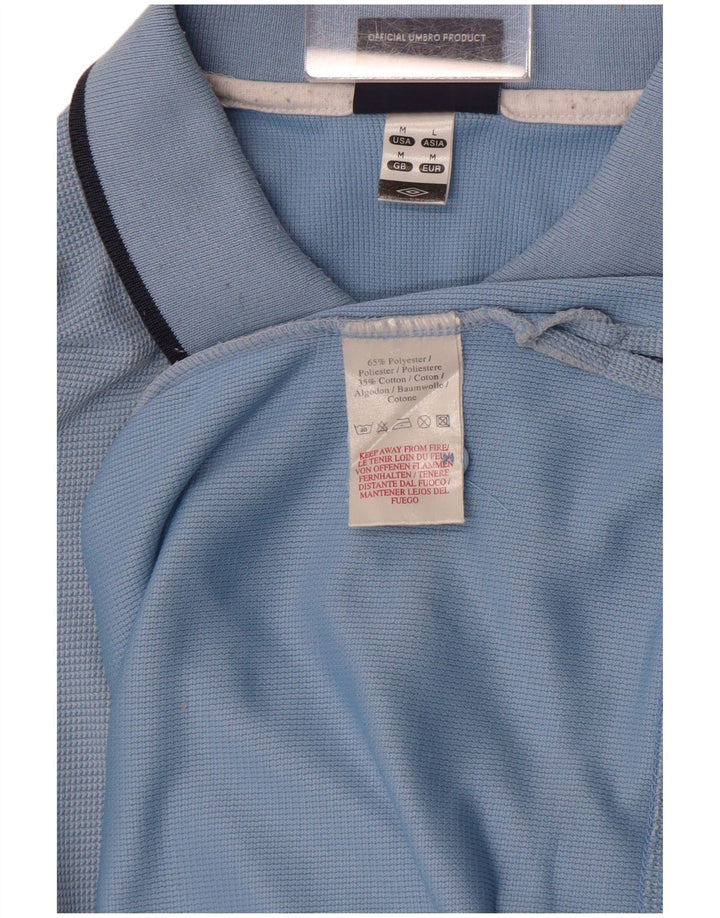 Umbro Mens Polo Shirt Medium Blue Polyester