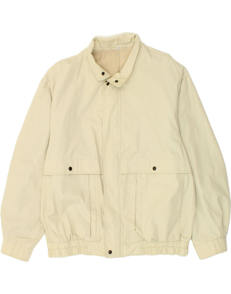 VINTAGE Mens Bomber Jacket IT 56 3XL Beige Vintage Vintage and Second-Hand Vintage from Messina Hembry 