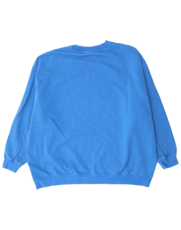 ADIDAS Womens Oversized Sweatshirt Jumper UK 14 Large Blue Cotton