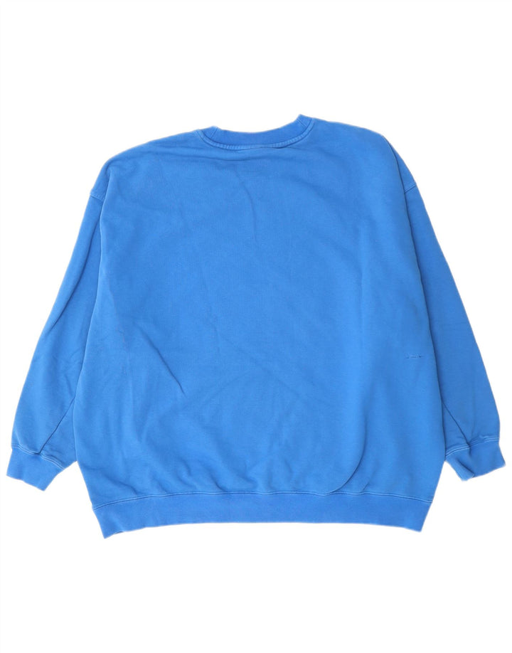 ADIDAS Womens Oversized Sweatshirt Jumper UK 14 Large Blue Cotton