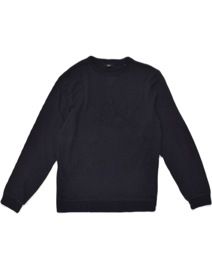 JACK & JONES Mens Graphic Sweatshirt Jumper Medium Navy Blue Cotton | Vintage Jack & Jones | Thrift | Second-Hand Jack & Jones | Used Clothing | Messina Hembry 