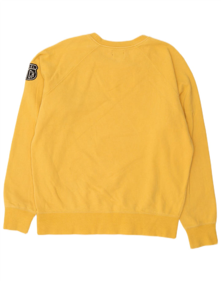 Datch Womens Graphic Sweatshirt Jumper UK 20 2XL Yellow Cotton