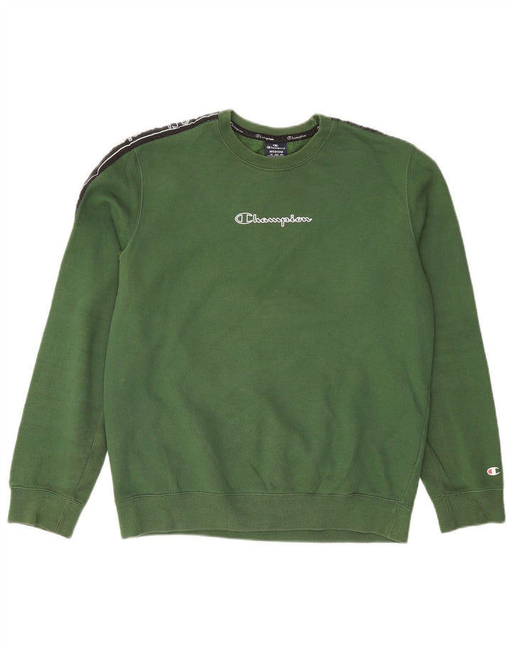 Champion Mens Graphic Sweatshirt Jumper Medium Green Cotton
