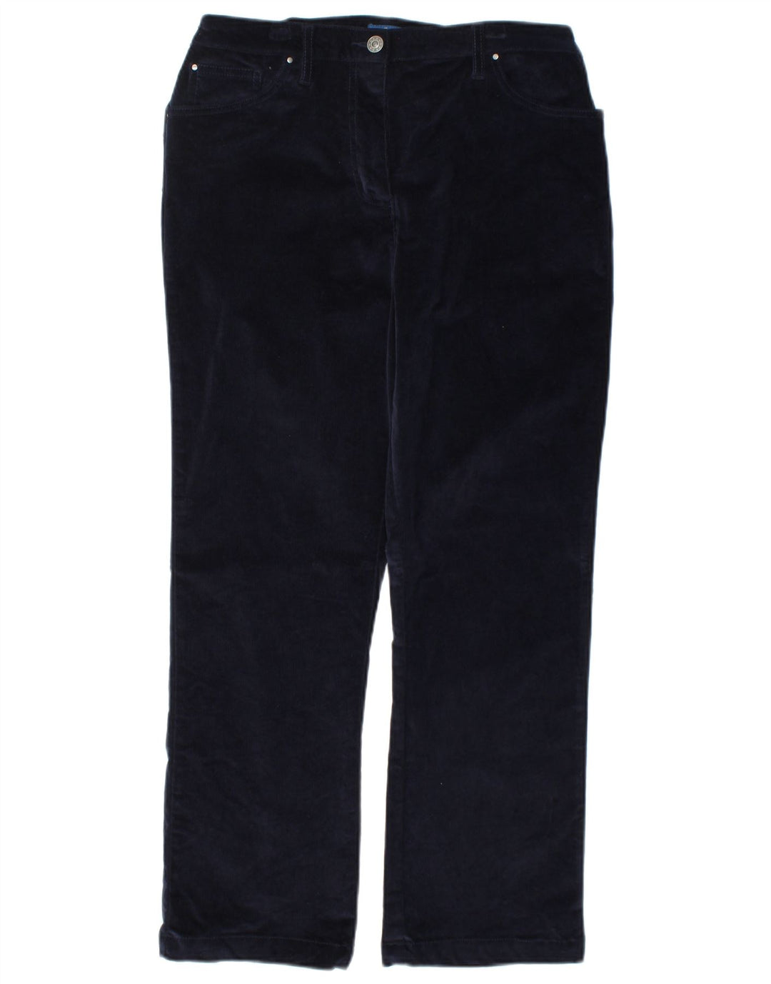 COTTON TRADERS Womens Corduroy Trousers UK 12 Medium W30 L27 Navy Blue