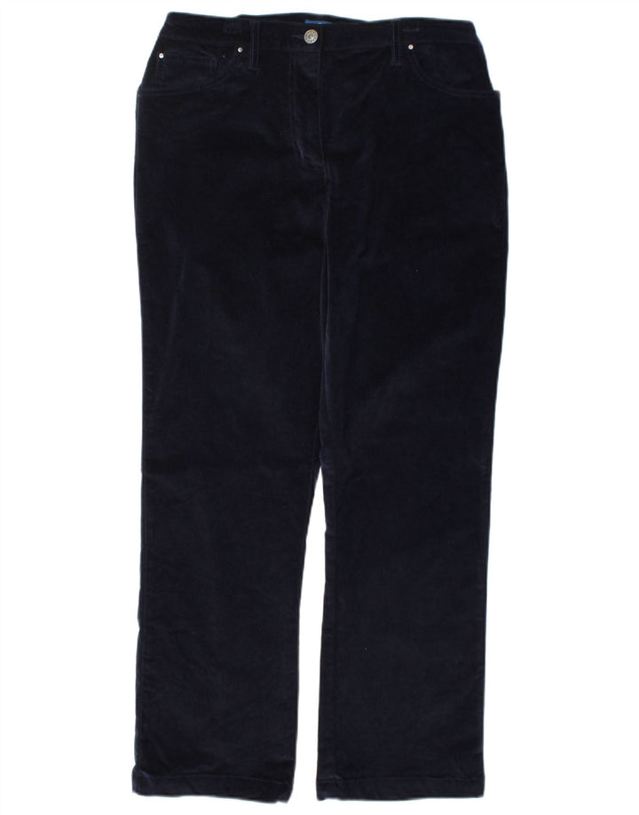 COTTON TRADERS Womens Corduroy Trousers UK 12 Medium W30 L27 Navy Blue