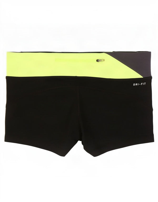 Nike Womens Dri Fit Sport Shorts UK 14 Medium Black Colourblock