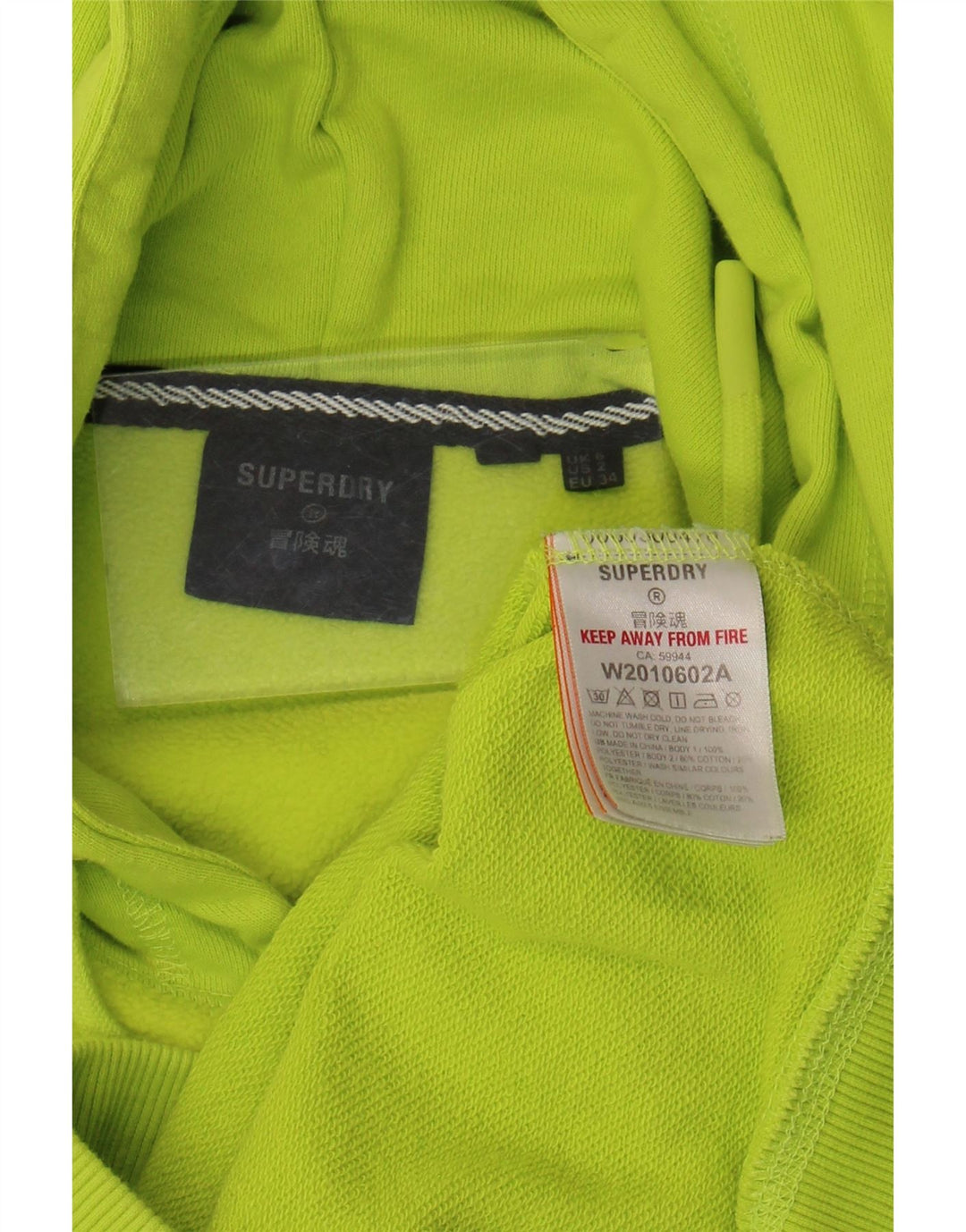 Superdry Womens Oversized Hoodie Jumper UK 6 XS Green Polyester