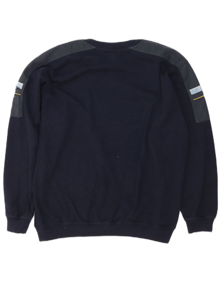 Paul & Shark Mens Crew Neck Jumper Sweater Large Navy Blue Colourblock