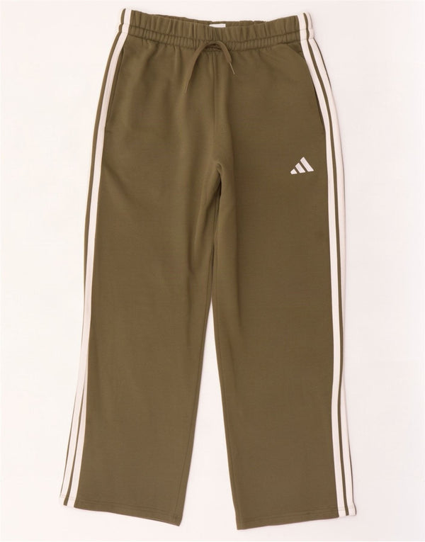 Adidas Womens Tracksuit Trousers UK 12/14 Medium Khaki Cotton