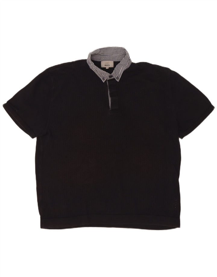 Marks & Spencer Mens Regular Fit Rugby Polo Shirt XL Navy Blue