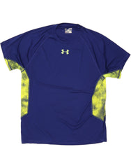 UNDER ARMOUR Mens Regular Fit T-Shirt Top XL Navy Blue Colourblock