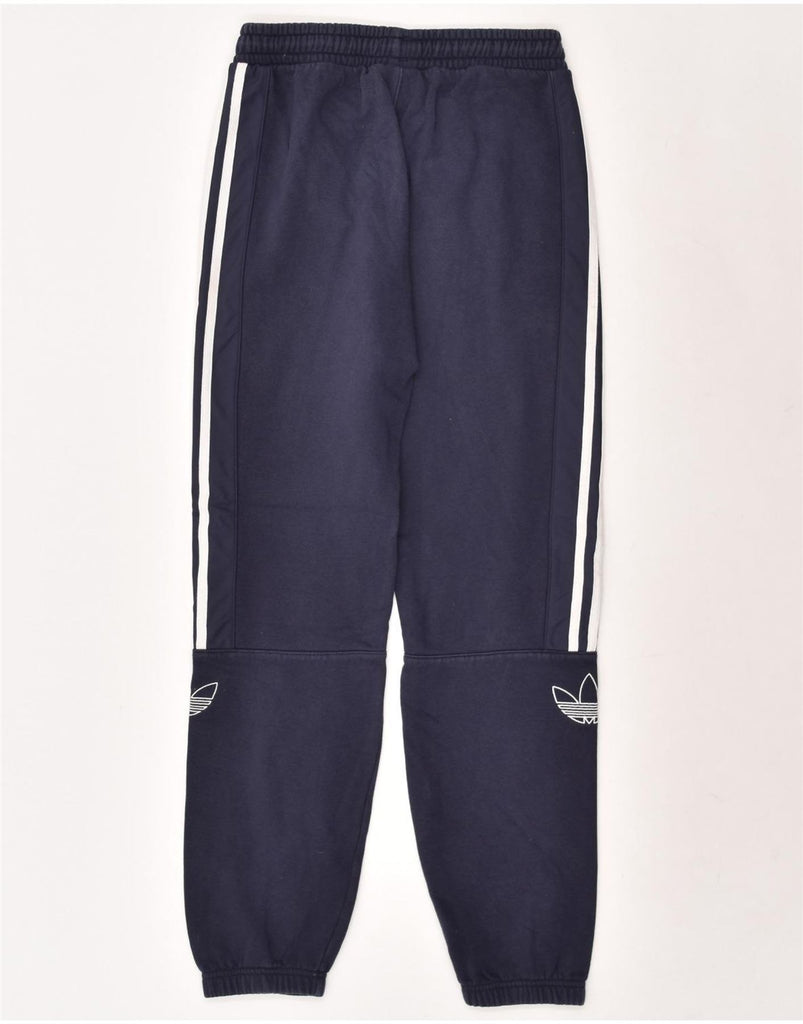 ADIDAS Mens Tracksuit Trousers Joggers Small Navy Blue Cotton | Vintage Adidas | Thrift | Second-Hand Adidas | Used Clothing | Messina Hembry 